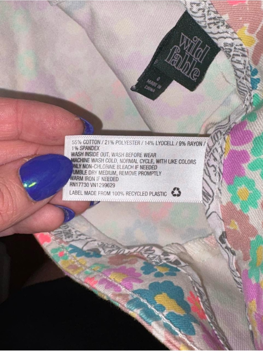 wild fable Pastel Floral Mini Skirt in Pink, Mint, Teal, Cream - Picture 7 of 8